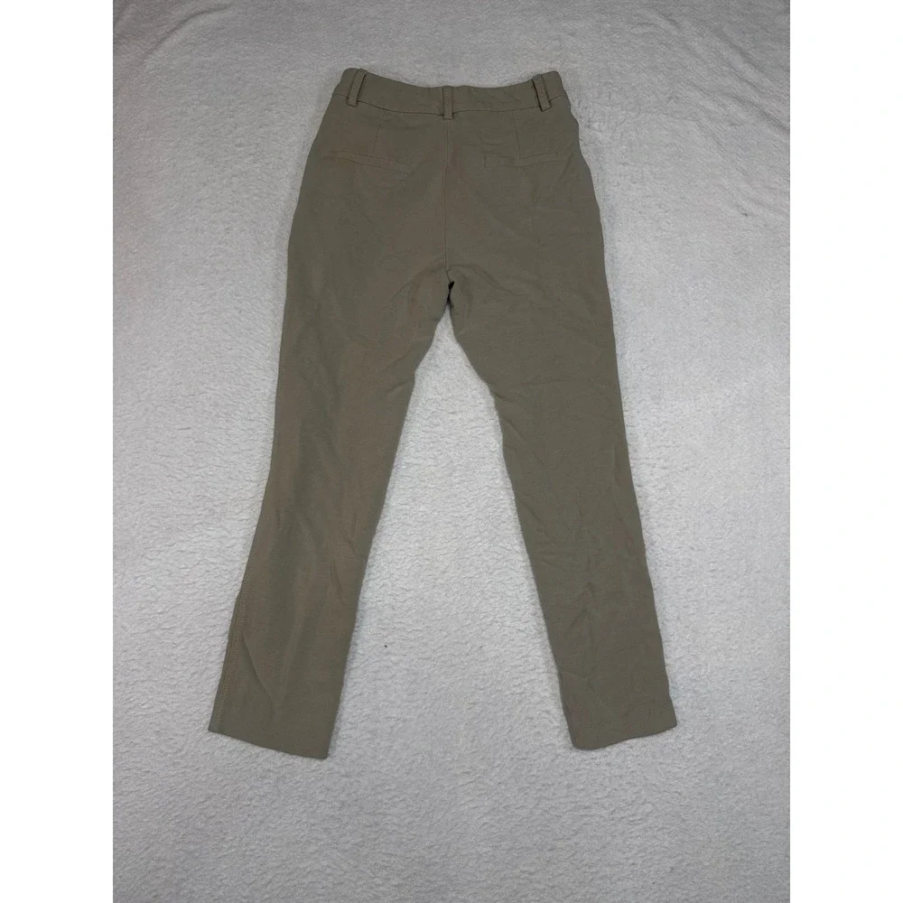 Massimo Dutti Womens Tan Khaki High Rise Slim Fit Trousers Size 2